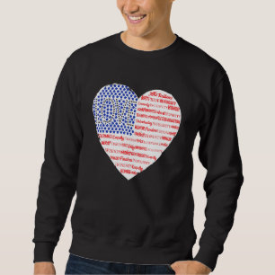Amerikanische Flagge Liebe Herz 4. Juli Männer Fra Sweatshirt