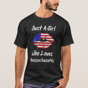 Amerikanische Flagge Lippen nur ein Mädchen, die M T-Shirt