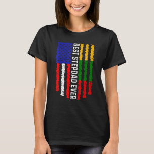 Amerikanische Flagge Litauen Flagge Beste Stepdad T-Shirt
