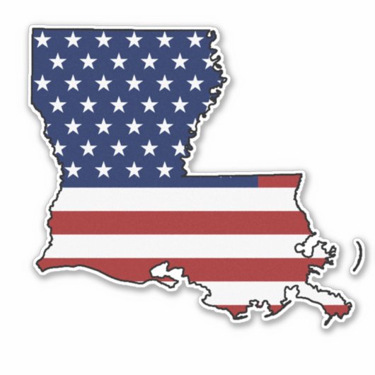 Amerikanische Flagge Louisiana Aufkleber (Vorderseite)