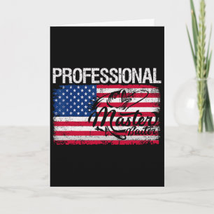 Amerikanische Flagge Lustig Angeln Retro Professio Karte
