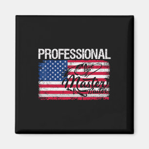 Amerikanische Flagge Lustig Fishing Retro Professi Magnet