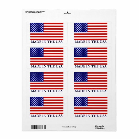 Amerikanische Flagge - made in USA Label 1 (Vorne)