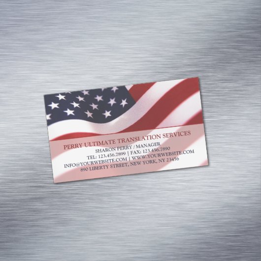 Amerikanische Flagge Magnetische Visitenkarte (Beispiel)