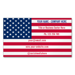 Amerikanische Flagge Magnetische Visitenkarte Beis
