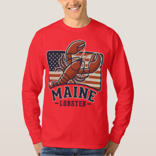 Amerikanische Flagge Maine-Hummer T-Shirt