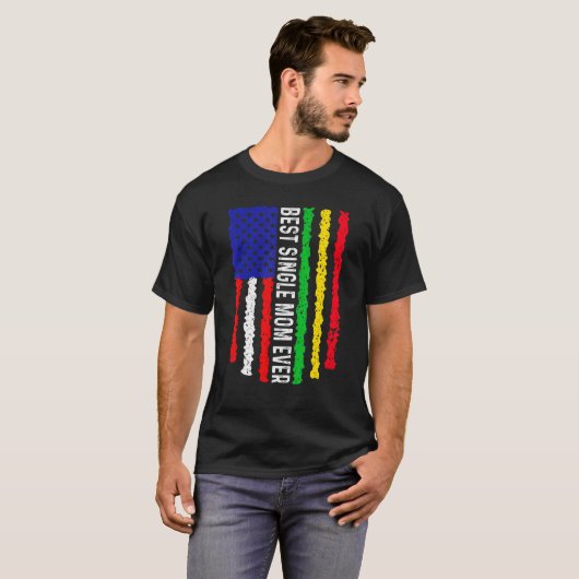 Amerikanische Flagge Mali Flagge Beste Single Mama T-Shirt (Vorne ganz)