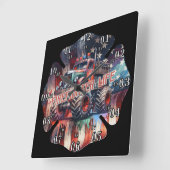 Amerikanische Flagge Maltas Cross Firefighter Life Quadratische Wanduhr (Winkel)