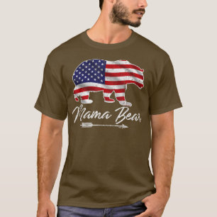 Amerikanische Flagge Mama Bear 4. Juli Muttertag T-Shirt