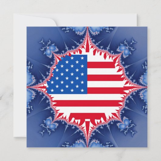 Amerikanische Flagge Mandelbrot Einladung (Vorderseite)