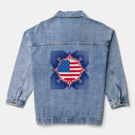 Amerikanische Flagge Mandelbrot Jeansjacke