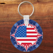 Amerikanische Flagge Mandelbrot Schlüsselanhänger (Rückseite)