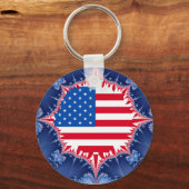 Amerikanische Flagge Mandelbrot Schlüsselanhänger (Vorderseite)
