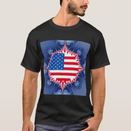 Amerikanische Flagge Mandelbrot T-Shirt