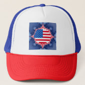 Amerikanische Flagge Mandelbrot Truckerkappe (Vorderseite)