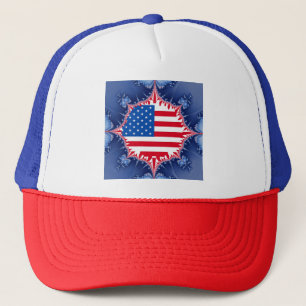 Amerikanische Flagge Mandelbrot Truckerkappe