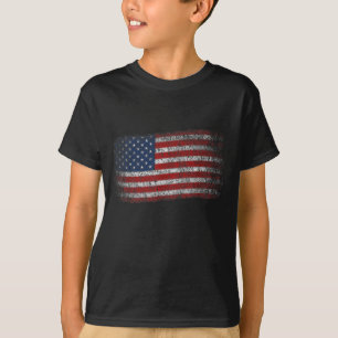 Amerikanische Flagge Männer Frauen 4. Juli Vintage T-Shirt