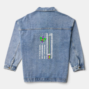 Amerikanische Flagge Mardi Gras Karneval Parade Ma Jeansjacke