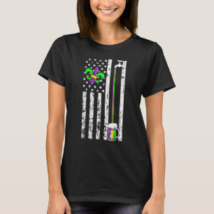 Amerikanische Flagge Mardi Gras Karneval Parade Ma T-Shirt