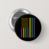 Amerikanische Flagge Mardi Gras Mardi Gras Crawfis Button (Vorne & Hinten)