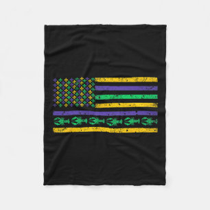 Amerikanische Flagge Mardi Gras T Shirt Mardi Gras Fleecedecke