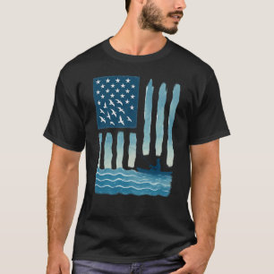 Amerikanische Flagge Marlin – Patriotische Salzw T-Shirt