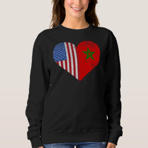 Amerikanische Flagge Marokkos Herz Marokko USA Sweatshirt