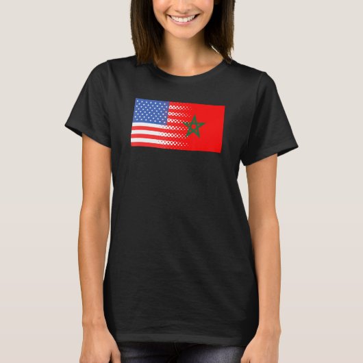 Amerikanische Flagge Marokkos USA T-Shirt (Vorderseite)
