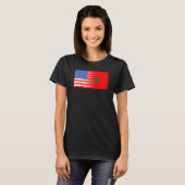 Amerikanische Flagge Marokkos USA T-Shirt (Vorne ganz)