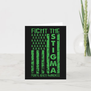 Amerikanische Flagge Mental Health Awareness Green Karte