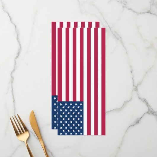 Amerikanische Flagge Menükarte (Vorderseite/Rückseite Beispiel)