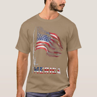 Amerikanische Flagge Merica Fisherman Patriotic 4 T-Shirt