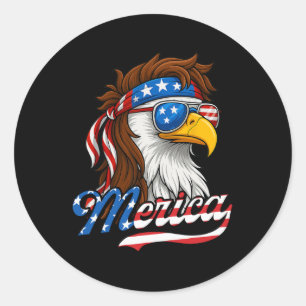 Amerikanische Flagge Merica Usa Adler 4. Juli Pa Runder Aufkleber