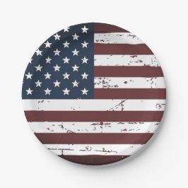 Amerikanische Flagge Militär Patriotic Red White B Pappteller