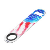 *~* Amerikanische Flagge Militär Veteran Red White Speed Flaschenöffner (Rückseite Schrägansicht)