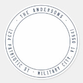 Amerikanische Flagge Militärische Patriotische Rüc Runder Aufkleber (Vorderseite)