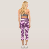Amerikanische Flagge Militärische rosa Camouflage Capri Leggings (Rückseite)