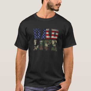 Amerikanische Flagge Militärischer Vater Life Camm T-Shirt