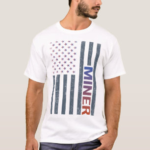 Amerikanische Flagge - Miner T-Shirt