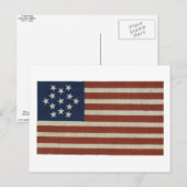 Amerikanische Flagge mit 13 Sternen Postkarte (Vorne/Hinten)