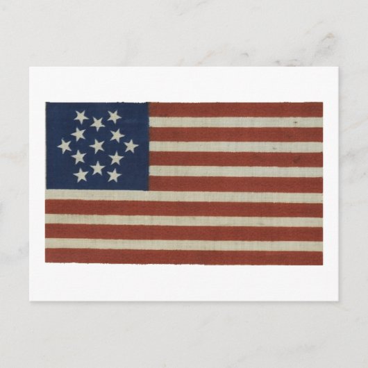 Amerikanische Flagge mit 13 Sternen Postkarte (Vorderseite)