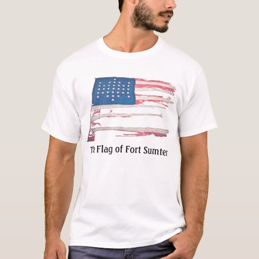 Amerikanische Flagge mit 33 Sternen - Fort Sumter T-Shirt (Vorderseite)