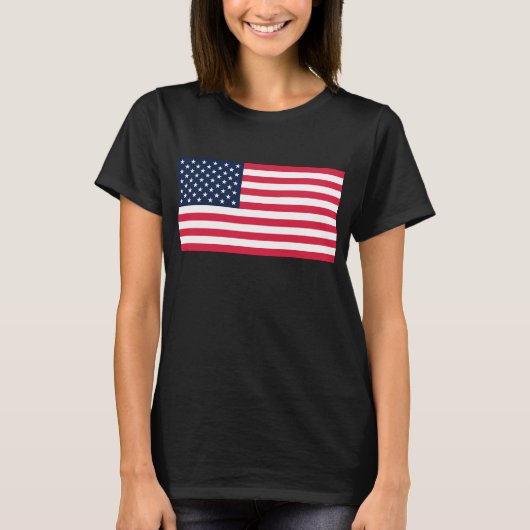 Amerikanische Flagge mit 50 Sternen: US Flagge mit T-Shirt (Vorderseite)