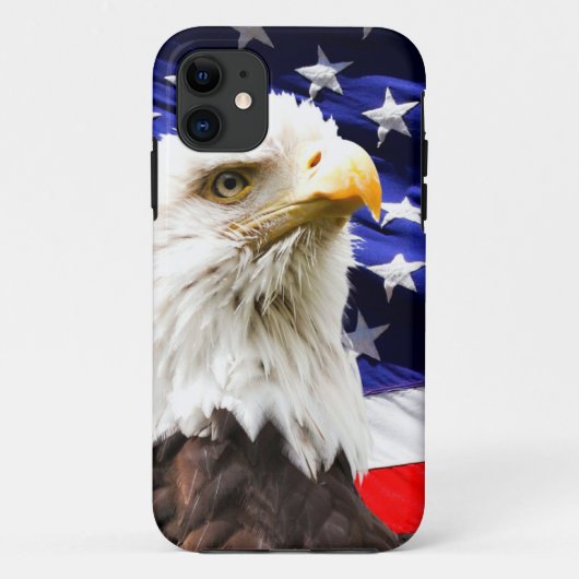 Amerikanische Flagge mit Adler Case-Mate iPhone Hülle (Rückseite)