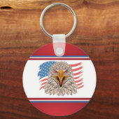 Amerikanische Flagge mit Adler Schlüsselanhänger (Vorderseite)