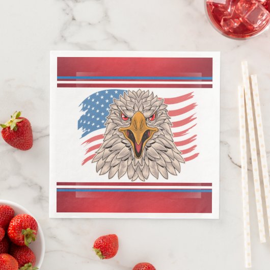 Amerikanische Flagge mit Adler Serviette (Beispiel)