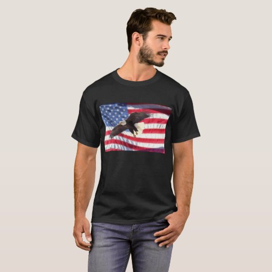 Amerikanische Flagge mit Adler-T - Shirt (Vorne ganz)