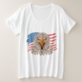 Amerikanische Flagge mit Adlerfahne Große Größe T-Shirt