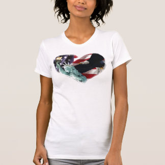 Amerikanische Flagge mit Amerikaner Eagle u. Dame T-Shirt