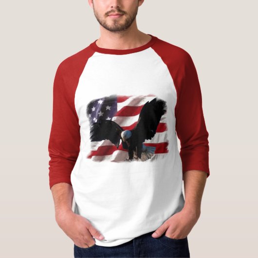 Amerikanische Flagge mit amerikanischem T-Shirt (Vorderseite)